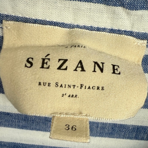 Sezane Blue and White Max Shirt - Picture 2 of 4